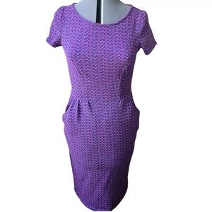 Boden Purple Sheath Midi Dress Scoop Neck
